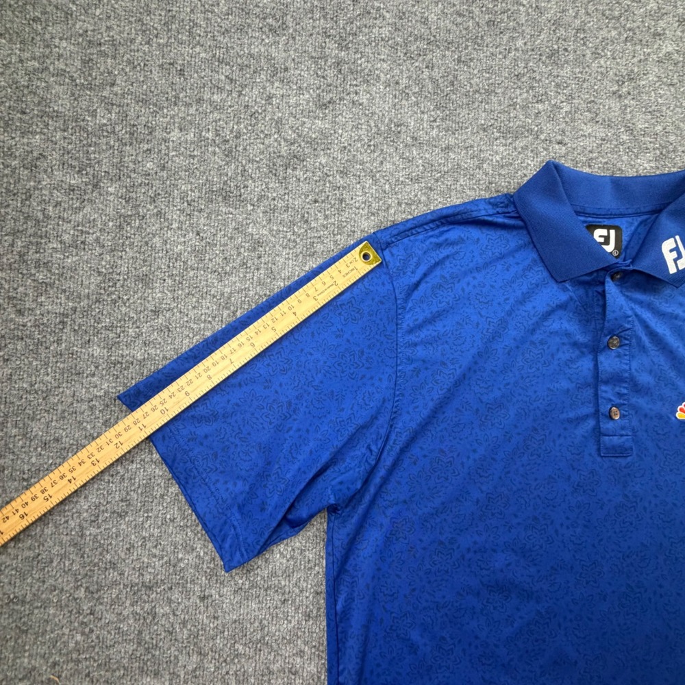 FootJoy Mens Blue Floral Paisley NBC Golf Logo ProDry Polo Shirt Large 1636 - Picture 5 of 11
